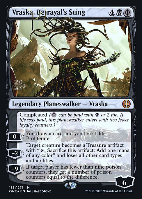 Vraska, Betrayal's Sting - Phyrexia: All Will Be One Promos - Promo Foil