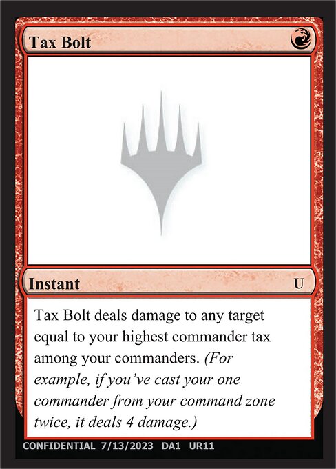 Tax Bolt - Unknown Event