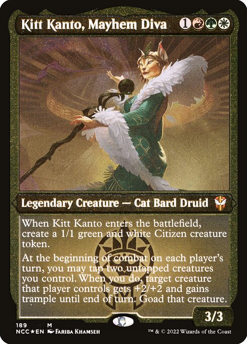 Kitt Kanto, Mayhem Diva - New Capenna Commander - Etched Foil