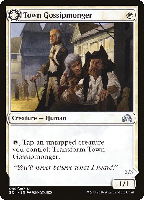 Town Gossipmonger // Incited Rabble - Shadows over Innistrad