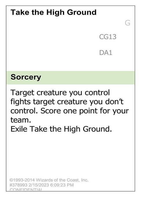 Take the High Ground - Unknown Event