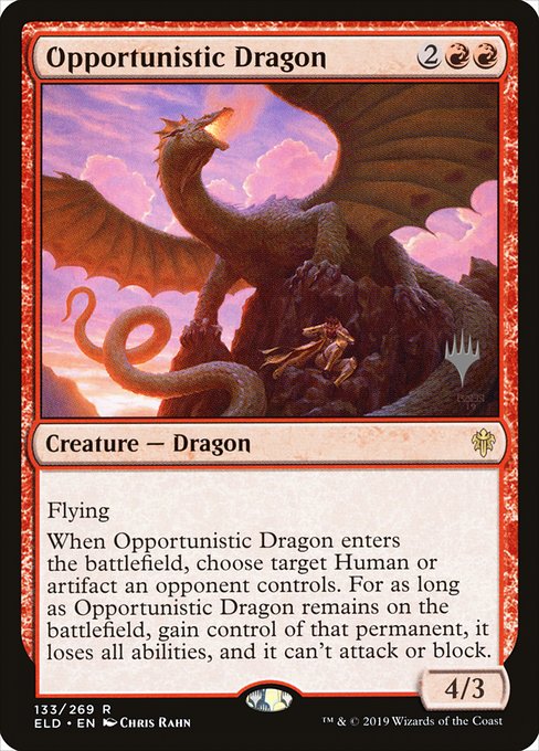 Opportunistic Dragon - Throne of Eldraine Promos