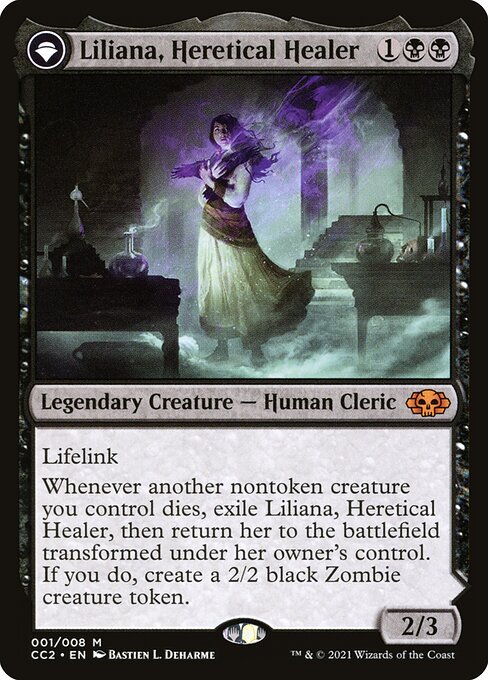 Liliana, Heretical Healer // Liliana, Defiant Necromancer - Commander Collection: Black