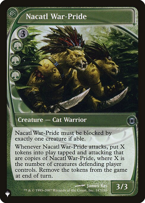 Nacatl War-Pride - The List