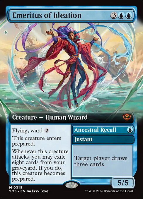 Emeritus of Ideation // Ancestral Recall - Secrets of Strixhaven - Extended Art