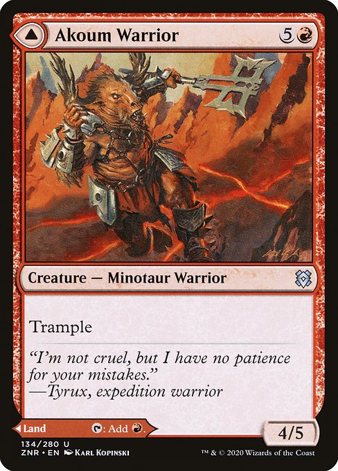 Akoum Warrior // Akoum Teeth - Zendikar Rising