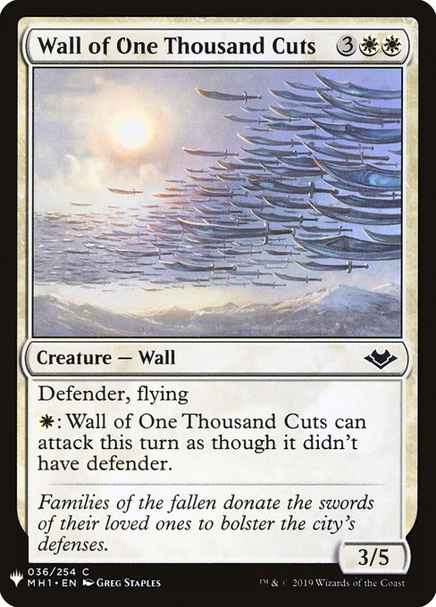 Wall of One Thousand Cuts - The List