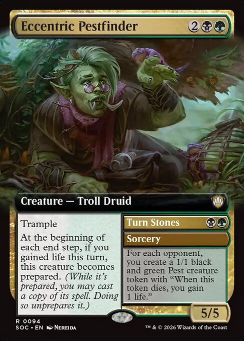 Eccentric Pestfinder // Turn Stones - Secrets of Strixhaven Commander - Extended Art