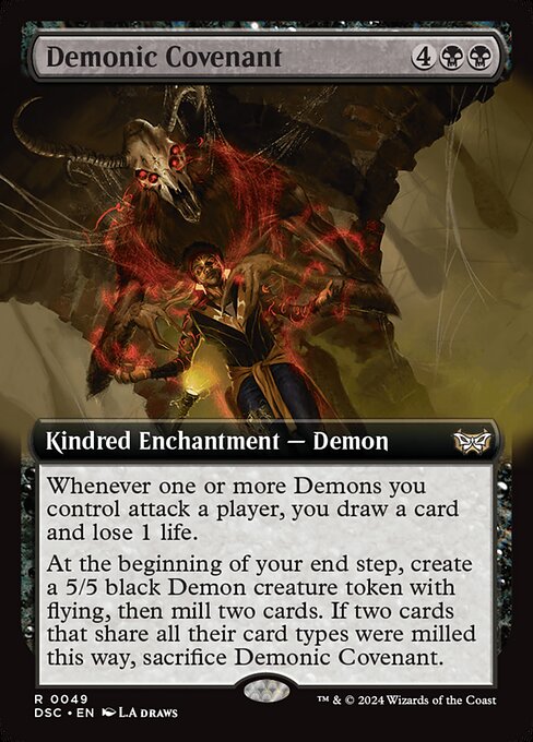 Demonic Covenant - Duskmourn: House of Horror Commander - Extended Art
