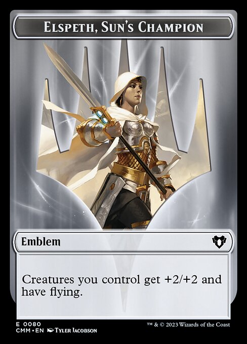 Elspeth, Sun's Champion Emblem - Commander Masters Tokens