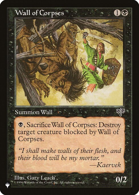 Wall of Corpses - The List