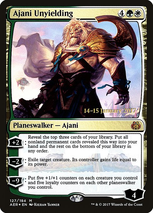 Ajani Unyielding - Aether Revolt Promos - Promo Foil