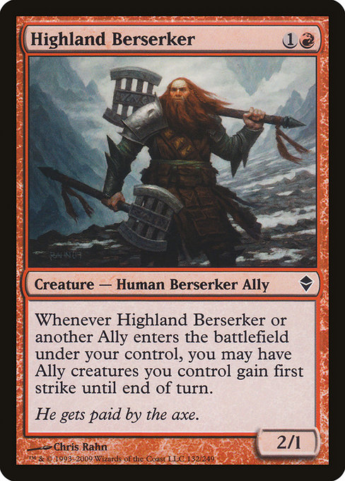 Highland Berserker - Zendikar