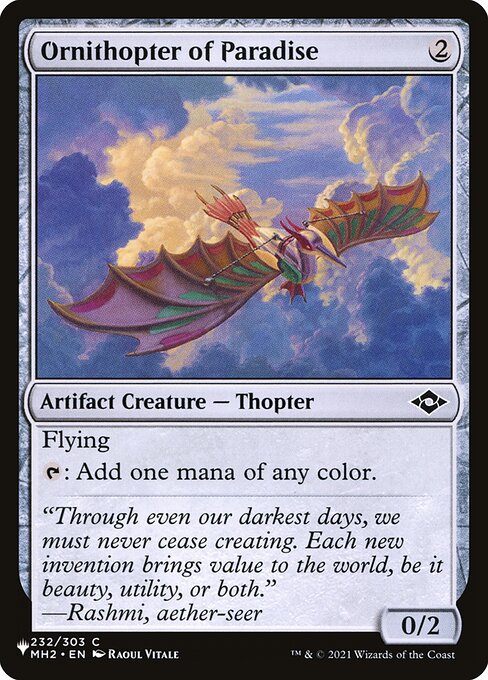 Ornithopter of Paradise - The List