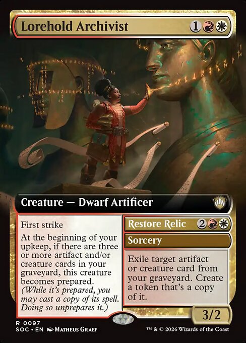 Lorehold Archivist // Restore Relic - Secrets of Strixhaven Commander - Extended Art
