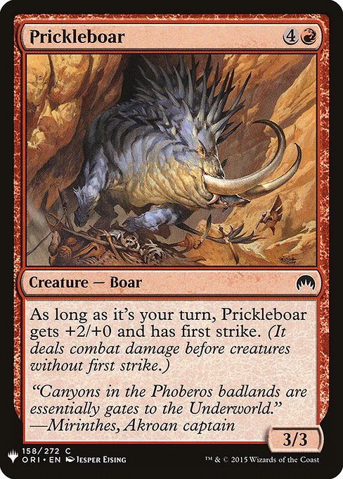 Prickleboar - The List