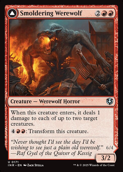 Smoldering Werewolf // Erupting Dreadwolf - Innistrad Remastered