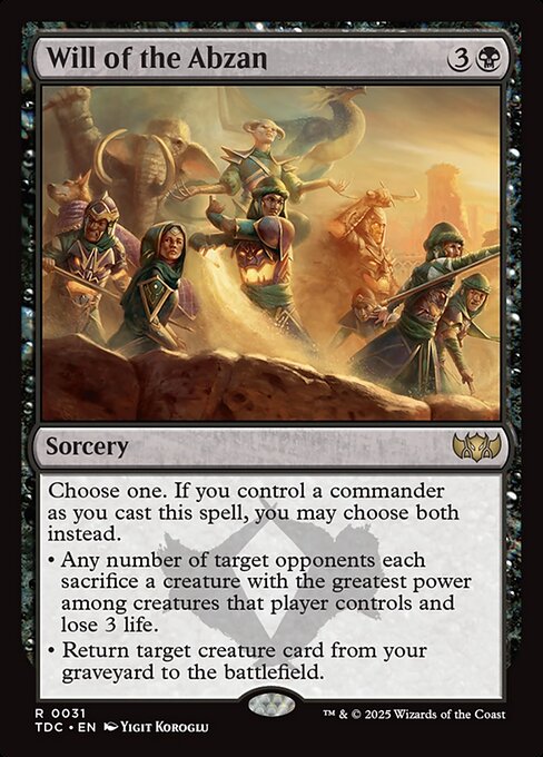 Will of the Abzan - Tarkir: Dragonstorm Commander