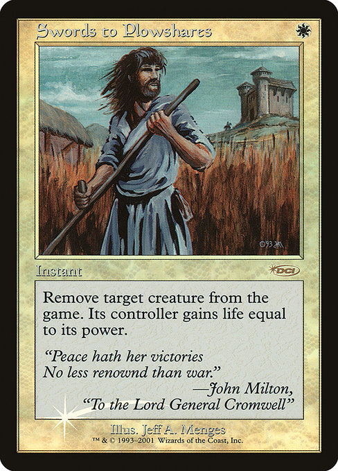 Swords to Plowshares - Friday Night Magic 2001 - Promo Foil