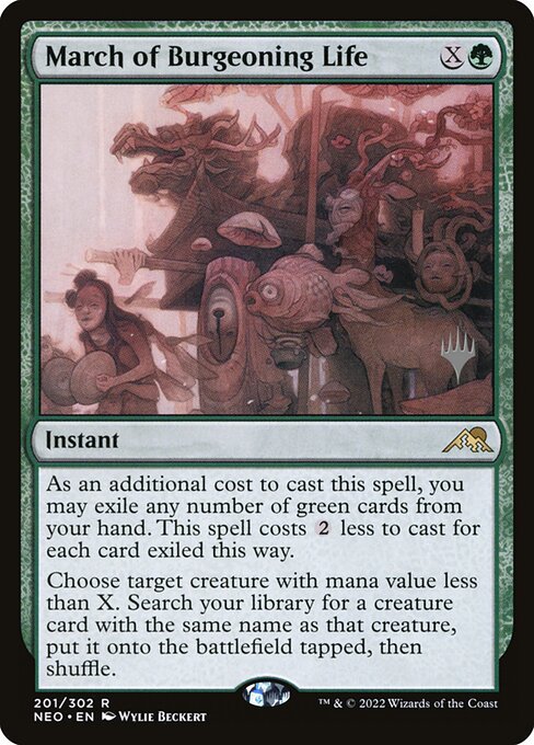 March of Burgeoning Life - Kamigawa: Neon Dynasty Promos