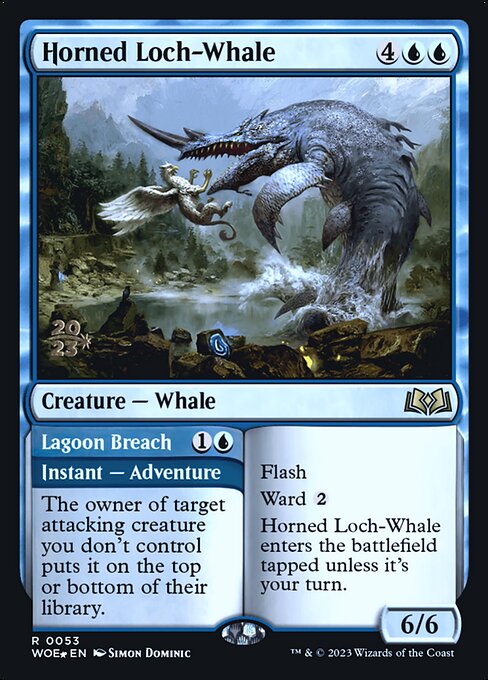 Horned Loch-Whale // Lagoon Breach - Wilds of Eldraine Promos