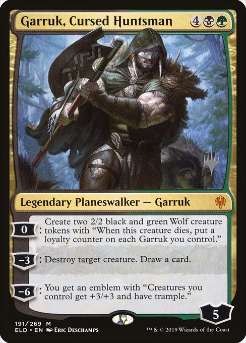 Garruk, Cursed Huntsman - Throne of Eldraine Promos