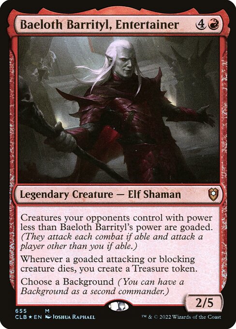 Baeloth Barrityl, Entertainer - Commander Legends: Battle for Baldur's Gate - Promo Foil