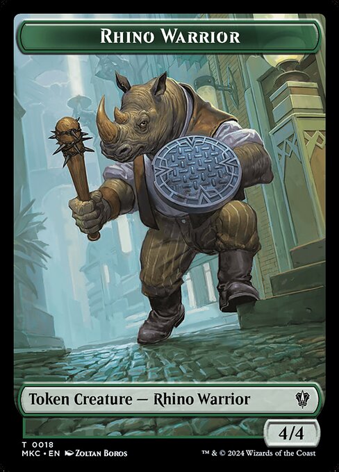 Rhino Warrior - Murders at Karlov Manor Commander Tokens