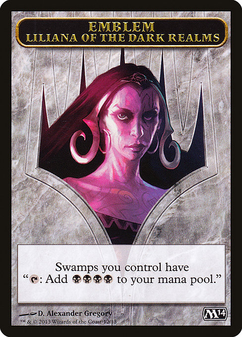 Liliana of the Dark Realms Emblem - Magic 2014 Tokens