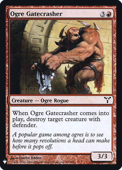 Ogre Gatecrasher - The List