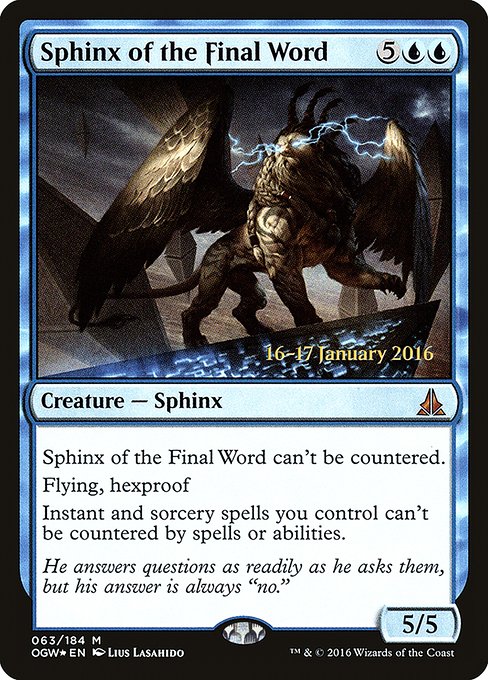 Sphinx of the Final Word - Oath of the Gatewatch Promos - Promo Foil