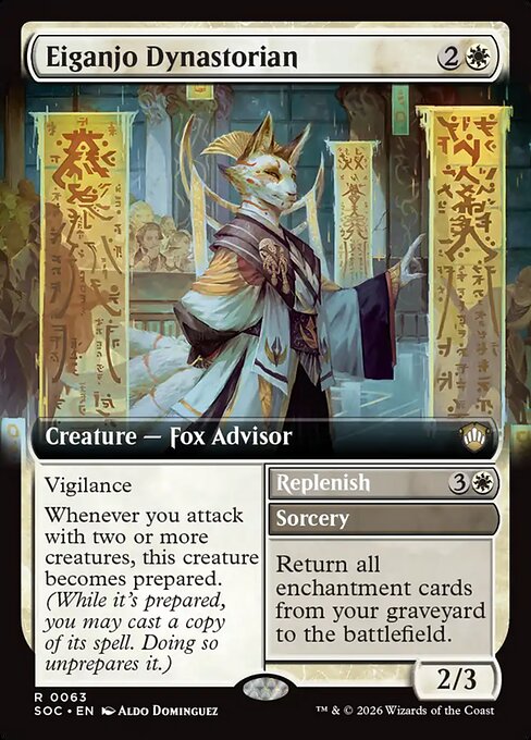 Eiganjo Dynastorian // Replenish - Secrets of Strixhaven Commander - Extended Art