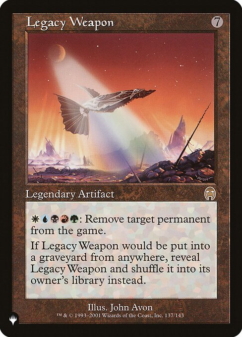 Legacy Weapon - The List