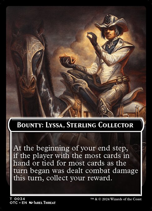 Bounty: Lyssa, Sterling Collector // Wanted! - Outlaws of Thunder Junction Commander Tokens