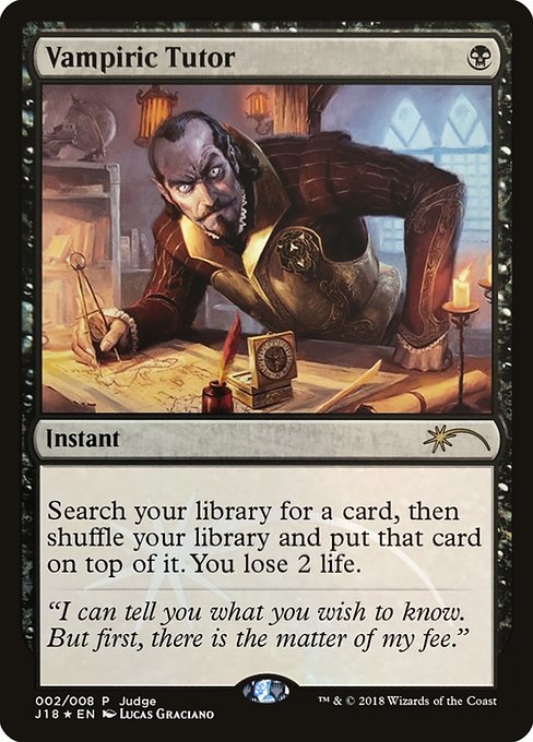 Vampiric Tutor - Judge Gift Cards 2018 - Promo Foil