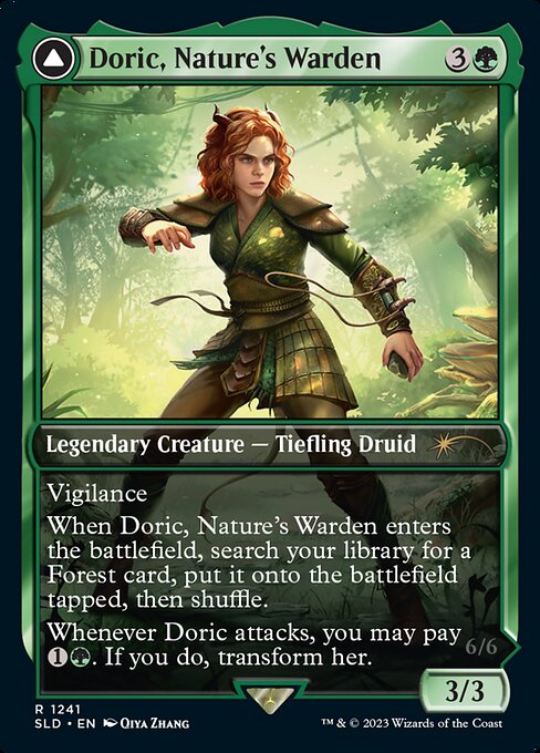 Doric, Nature's Warden // Doric, Owlbear Avenger (Casal, Lurkwood Pathfinder // Casal, Pathbreaker Owlbear) - Secret Lair Drop