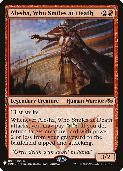 Alesha, Who Smiles at Death - The List