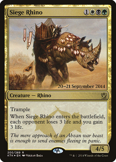 Siege Rhino - Khans of Tarkir Promos - Promo Foil