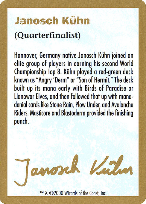 Janosch Kühn Bio (2000) - World Championship Decks 2000