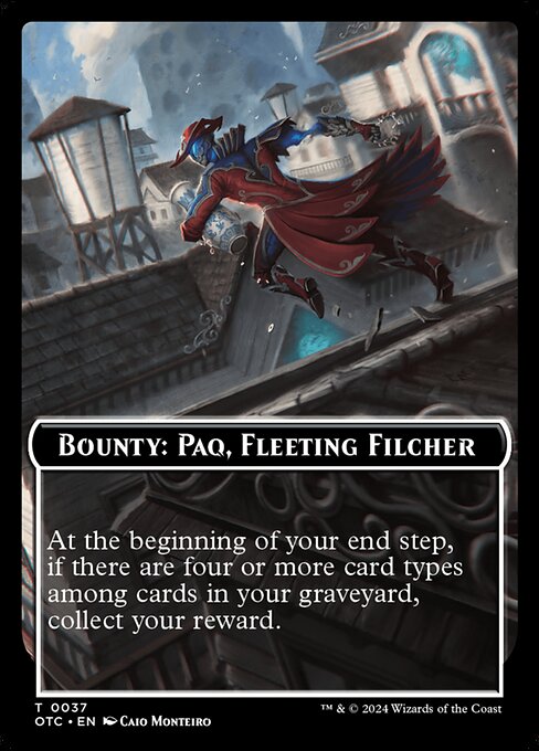 Bounty: Paq, Fleeting Filcher // Wanted! - Outlaws of Thunder Junction Commander Tokens