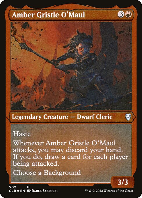 Amber Gristle O'Maul - Commander Legends: Battle for Baldur's Gate - Etched Foil