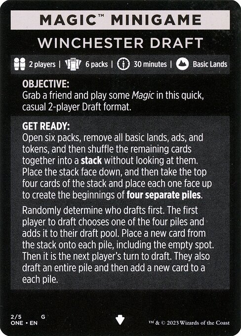 Winchester Draft // Winchester Draft (cont'd) - Phyrexia: All Will Be One Minigames