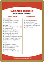 Gabriel Nassif Decklist - World Championship Decks 2004