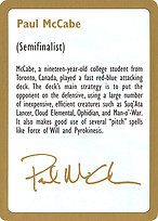 Paul McCabe Bio - World Championship Decks 1997