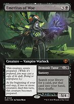 Emeritus of Woe // Demonic Tutor - Secrets of Strixhaven - Extended Art