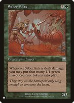 Saber Ants - The List