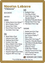 Nicolas Labarre Decklist - World Championship Decks 2000