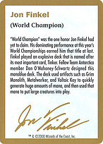 Jon Finkel Bio - World Championship Decks 2000